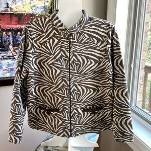 Women’s Jacket Size Medium Rafael Sport Animal Print Zip Front